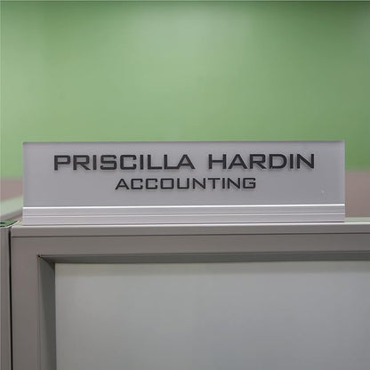 Printex Design - Personalized Office CUBICLE Name Plate & Sign. Modern Aluminum - Image 3
