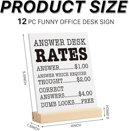 Funny Office Decor Desk Signs, 12 Different Cards Desktop Novelty, Boss Day - Image 3