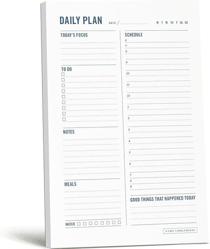 Daily Planner Notepad with Hourly Schedule by TwoTumbleweeds