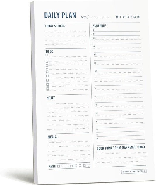 Daily Planner Notepad with Hourly Schedule by TwoTumbleweeds