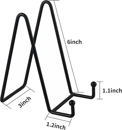 Decolore 3 Pack 6 Inch Black Metal Display Stands Plate Holder Display Stands - Image 3