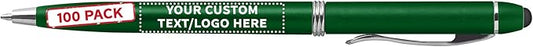 DISCOUNT PROMOS Custom Twist Action Plastic Stylus Pens, Personalized Bulk Pack by DISCOUNTPROMOS