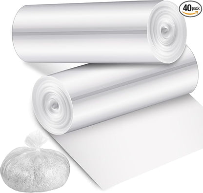 Baderke 40 Pcs Shredder Bags 15 Gallon Paper Shred Waste Bags 26'' x 30'' White by Baderke