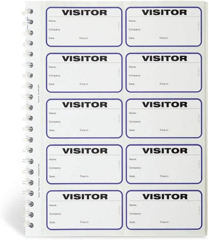 Visitor Log Book, Spiral-Bound Visitor Badges, Guest Register Book, Carbon Copy by IDCardPros