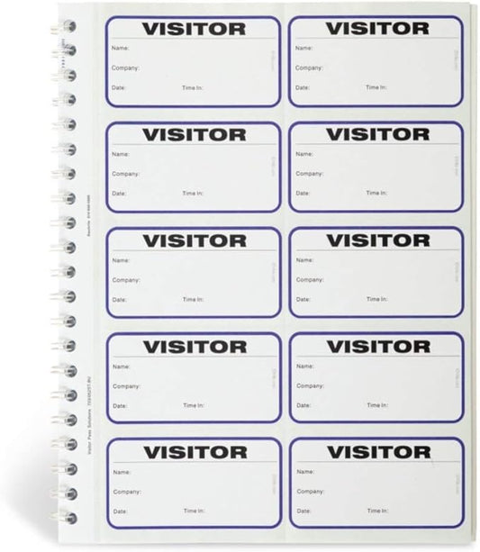Visitor Log Book, Spiral-Bound Visitor Badges, Guest Register Book, Carbon Copy by IDCardPros