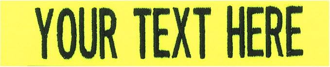 Custom Uniform Name Tapes Solid Colors. Neon Yellow Fabric, 5 Inch Hook Fastener by NORTHERNSAFARI