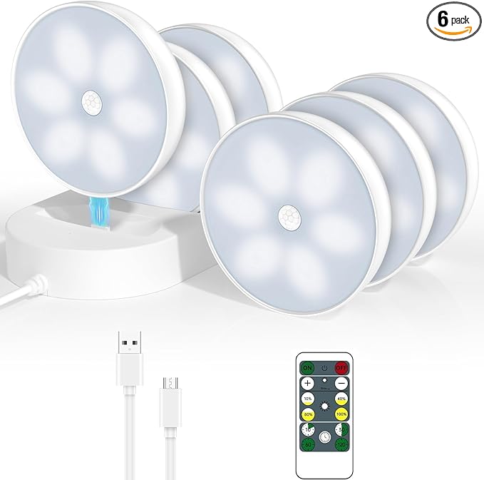 LED Closet Lights Motion Sensor Puck Light by BringYouWarmLightingCare