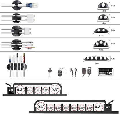 DRIVUU 311Pcs Cable Management Organizer Kit 4 Cable Sleeve Split, 53Cable - Image 4