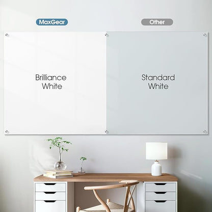 MaxGear Glass Whiteboard Tempered Magnetic Dry Erase Board 72 x 48 Inch Ultra - Image 3