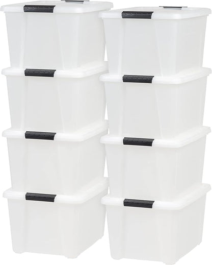 IRIS USA 33 Qt Stackable Plastic Storage Bins by IRISUSA
