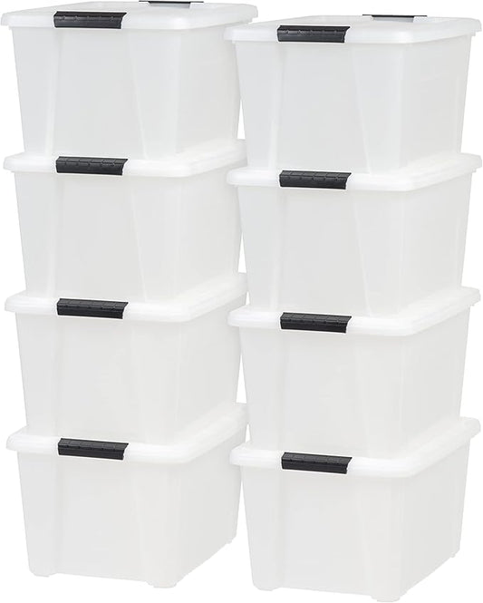 IRIS USA 33 Qt Stackable Plastic Storage Bins by IRISUSA