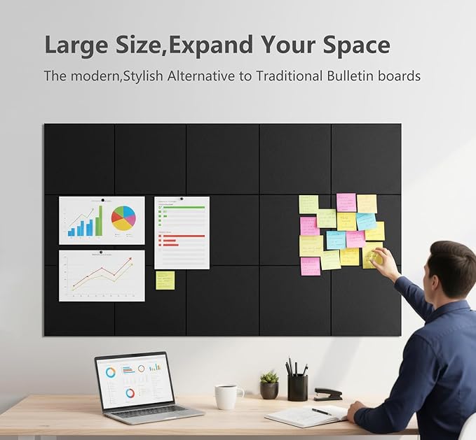 G Gamit Large Felt Wall Tiles Bulletin Board, Large Cork Board Alternative - Image 4