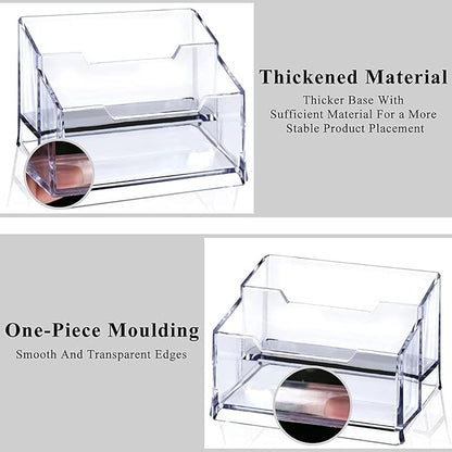Meschett 3 Pack Clear Acrylic Business Card Holder, 2 Tier Premium Acrylic - Image 4
