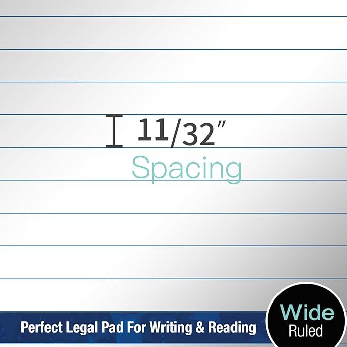 Woodlake Legal Pads 8.5 x 11, 6 Pack, Wide Ruled, Premium White Paper Pad - Image 6