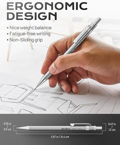 Nicpro 37PCS Art Mechanical Pencil Set, Metal Drafting Pencils 0.5 mm, 0.7 mm - Image 7