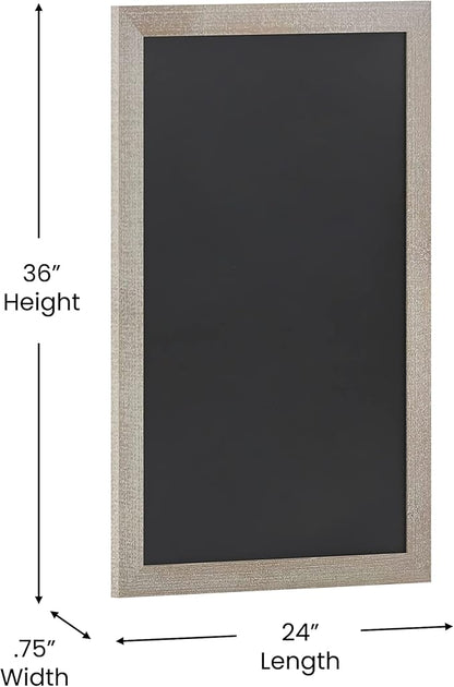 HBCY Creations 24" X 36" Weathered Lightwash Solid Wood Frame Wall Chalkboard - Image 3