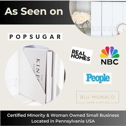 BLU MONACO Set of 6 Foldable White Magazine File Holders | Vertical Desk File - Image 3