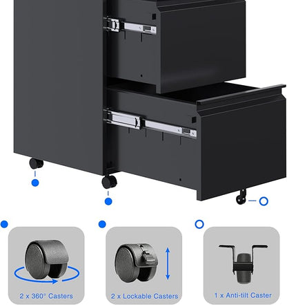 METAN 2 Drawer File Cabinet - Image 7