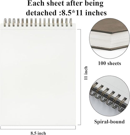 Fuxi Sketchbook 8.5x11, 100 Sheets Hard Cover Sketch Book 8.5" x 11", 68 - Image 2