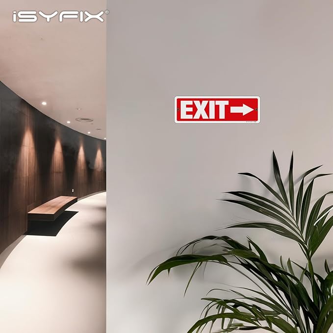 iSYFIX Exit Signs 6 Pack 12x4 Inch - Image 2