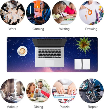 QIYI Desk Pad, Galaxy PU Leather Desk Blotter Protector, Waterproof Computer - Image 7