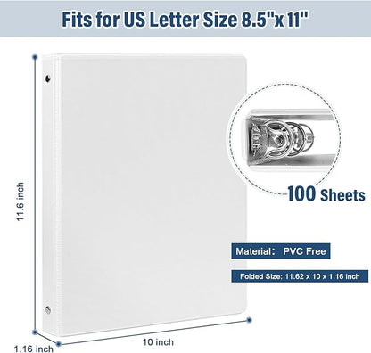 0.5-Inch 3-Ring-Binder with Pockets, 1/2'' Basic Binders 1-inch View Round - Image 2