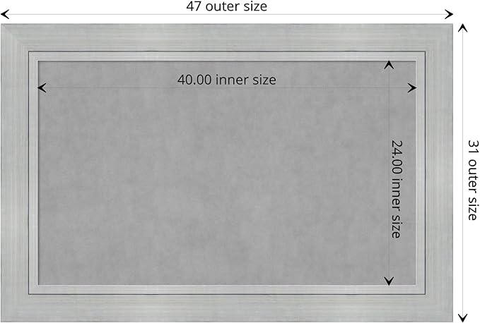 Amanti Art Silver Framed Magnetic Board 31x47 Large Vision Board - Image 5