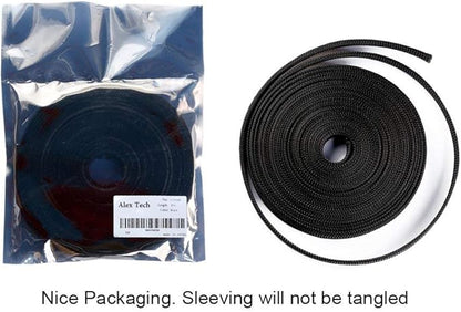 25ft - 3/8 inch PET Expandable Braided Sleeving – Black – Alex Tech Braided - Image 6