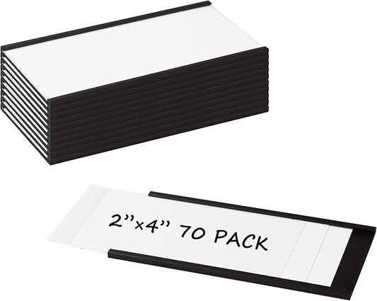 Realth Magnetic Label Holders 2'' x 4'' 70 Pack by Realth