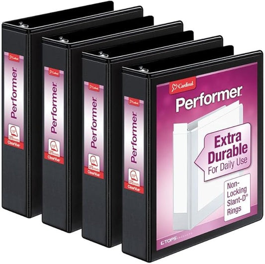 Cardinal Performer 3-Ring Binders, Non-Locking Slant-D Rings, 375-Sheet Capacity by TOPSProducts
