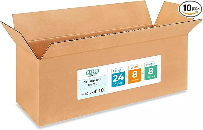 Long Moving & Shipping Boxes 24x8x8 inches by IDLPackaging