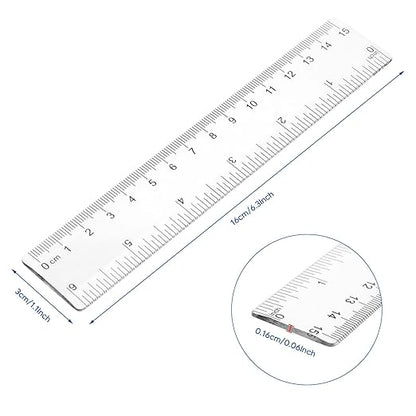 Zonon 100 Pcs 6 Inch Rulers Bulk Clear Plastic Flexible Straight Rulers - Image 2