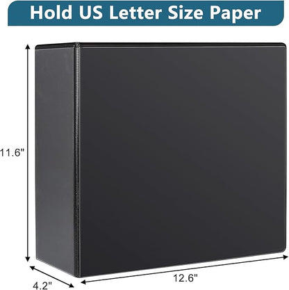 CIXILDTS 4" 3 Ring Binder, Standard 4-Inch Slant-D Ring Binder Fit Letter Size - Image 2