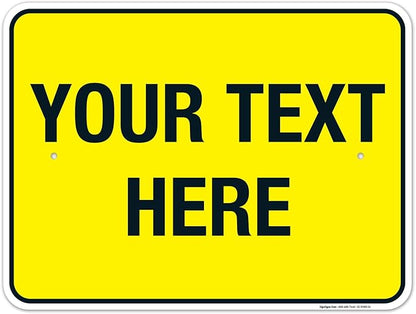 Personalized Custom Yellow Background Customize by SigoSigns