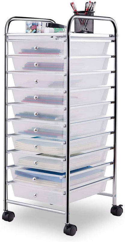 Giantex 10 Drawer Rolling Storage Cart Scrapbook Paper Office School Organizer by Giantex