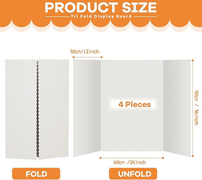 Henoyso 4 Pcs 36 x 48 Inch White Trifold Poster Board Large Tri Fold - Image 2