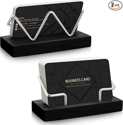 Amyhill 2 Pieces Wood Business Card Holder by Amyhill