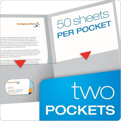 Oxford Twin-Pocket Folders, Textured Paper, Letter Size, Holds 100 Sheets - Image 2