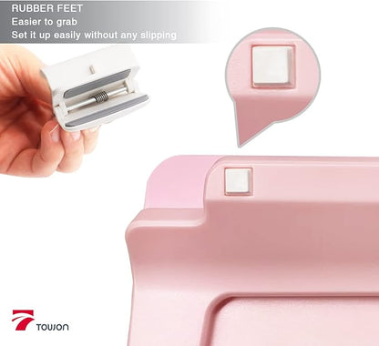 Pink Mini Desktop Pure Glass Whiteboard, Small Slope Slick Desk Whiteboard Glass - Image 5
