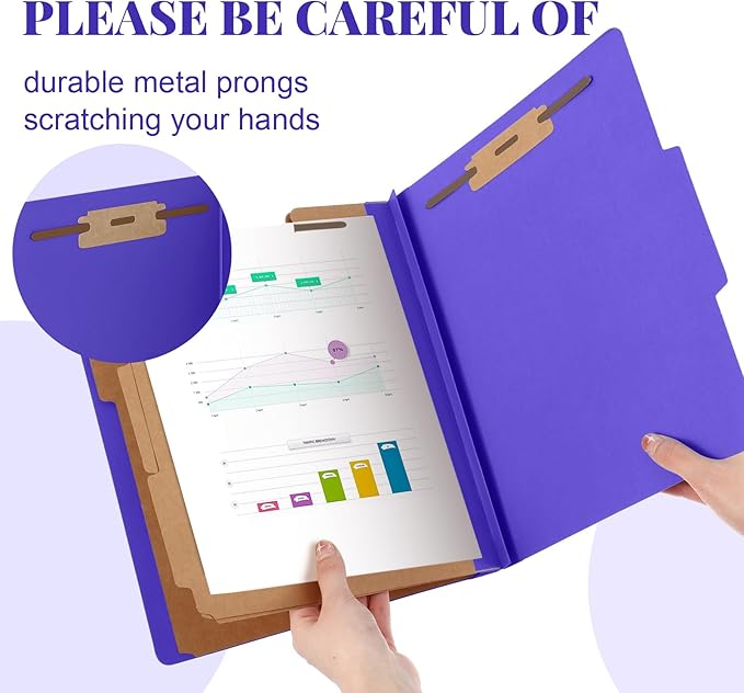 Skyygemm 48 Pcs Classification Folders Letter Size, 3 Divider Pressboard File - Image 4