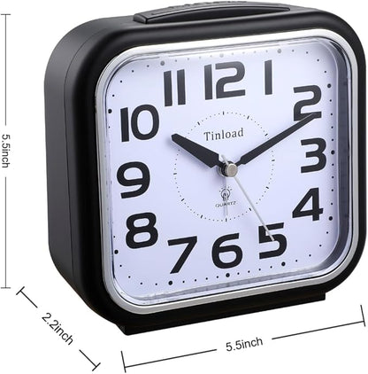 Tinload 5.5" Large Analog Alarm Clock Silent Non Ticking, Gentle Wake, Beep - Image 6