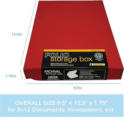 Lineco Folio Storage Box, Faux Leather Cover, Clamshell Design, 9.5x12.5x1.75 - Image 2