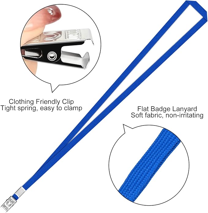 100 Pcs Clear Vertical Badge Id Card and 100 Pcs Lanyard, Reusable Lanyards - Image 3