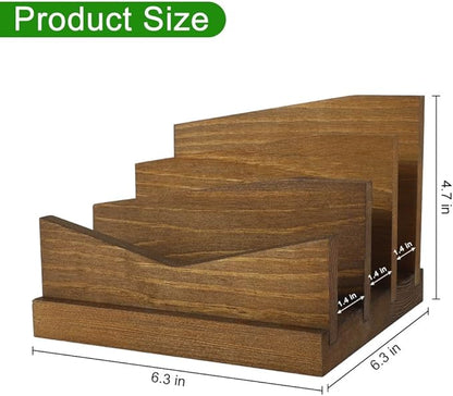 Picowe Desk Mail Organizer Wooden Mail Holder, 3 Slots Letter Holder Organizer - Image 2