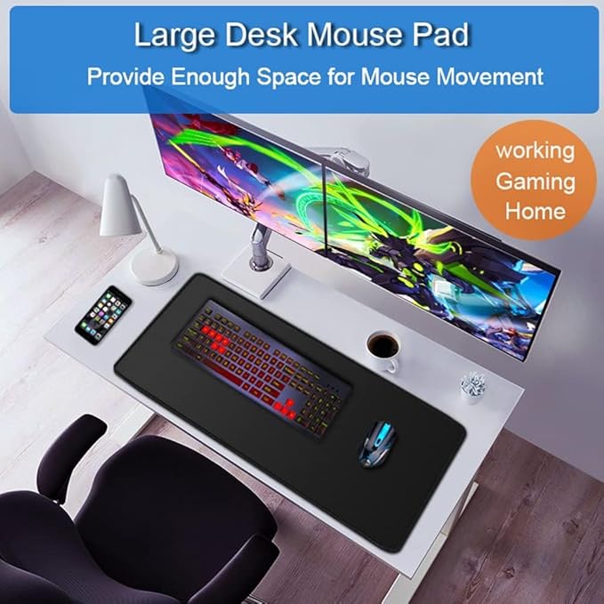 Large Extended Long Mousepad, 47.2x23.6 inch Large Gaming Non-Slip Mouse pad - Image 6