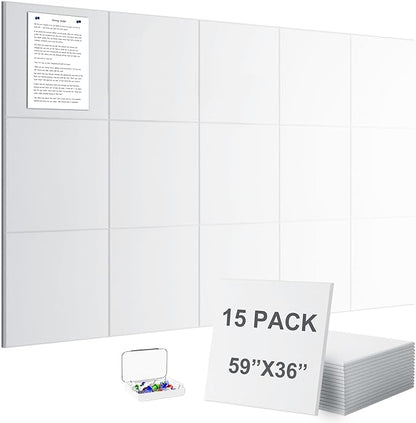 G Gamit Large Felt Wall Tiles Bulletin Board 59”x36”, Large Cork Board by GGAMIT