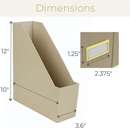 BLU MONACO | Set of 6 Foldable Taupe Magazine File Holders - Image 7