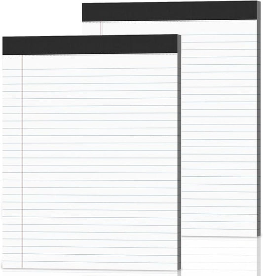 2-Pack Legal Pads 8.5"x11" Wide Ruled Note Pads by Nichela