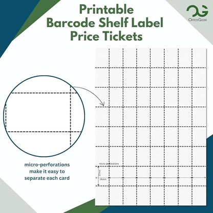 OfficeGear Shelf Edge Barcode Price Ticket Labels 64-up 37x26mm Custom - Image 2