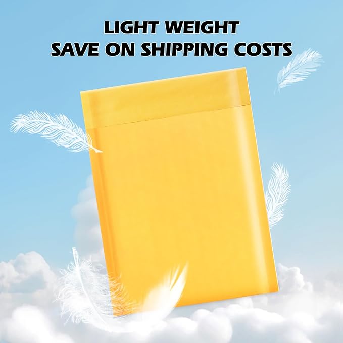 Ctarsthome 52Pack Yellow 8.5x12in Kraft Bubble Mailers Small Business Mailing - Image 5